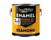 Емаль антикорозійна 3 в 1 DIAMOND Kompozit – поліуретанова для металу 0.65 л коричневий