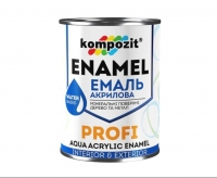 Емаль акрилова PROFI Kompozit для дерева, металу та мінеральних поверхонь 0.7 л білий шовк-мат
